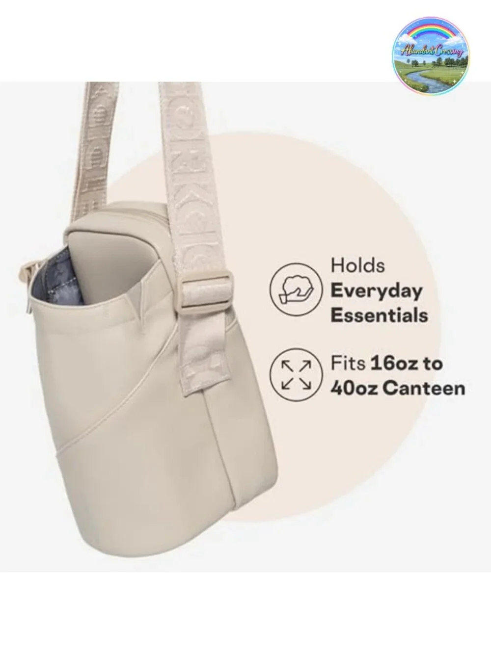 Crossbody Sling Bag for 16-40 oz Tumblers, Hands-Free Carry, Adjustable Strap